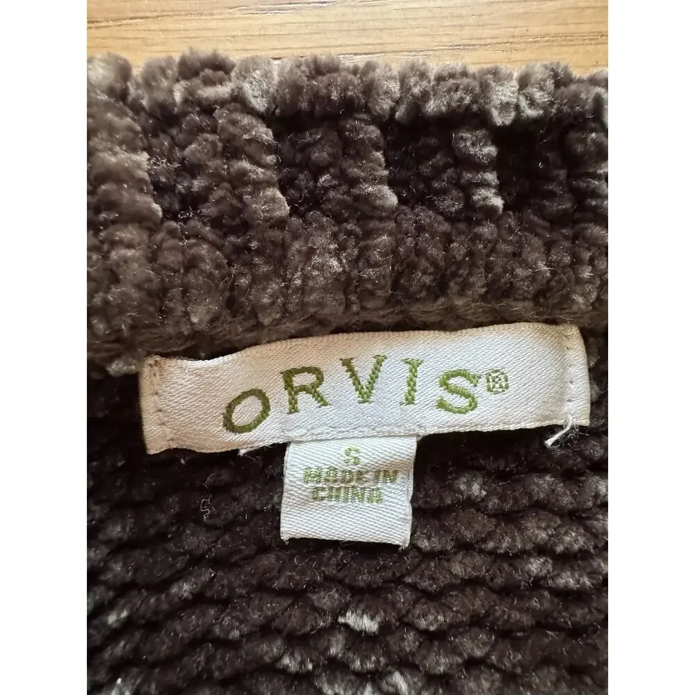Orvis Women Green Sweater Size Small Soft Knit Pullover Casual Classic Polyester